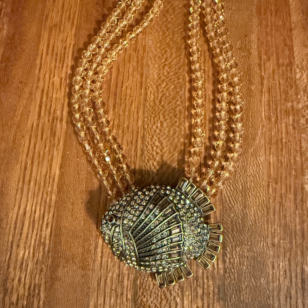 Heidi Daus Gold Crystal Fish Necklace